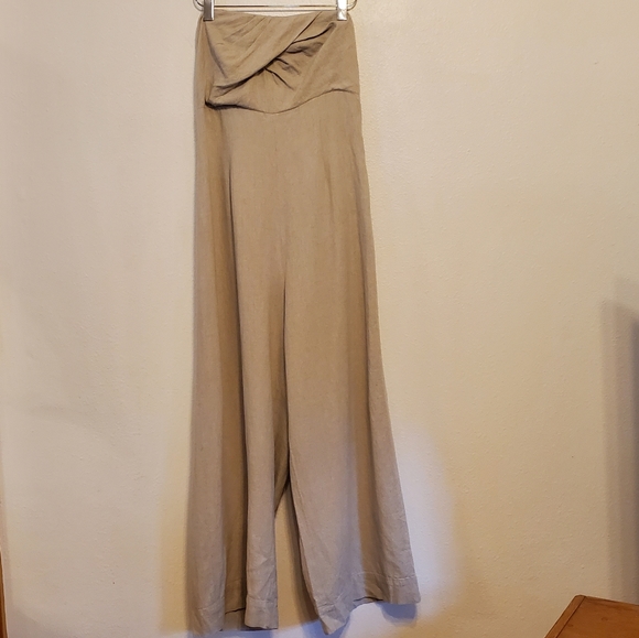 Urban Outfitters linen strapless wide-leg jumpsuit - Picture 3 of 16